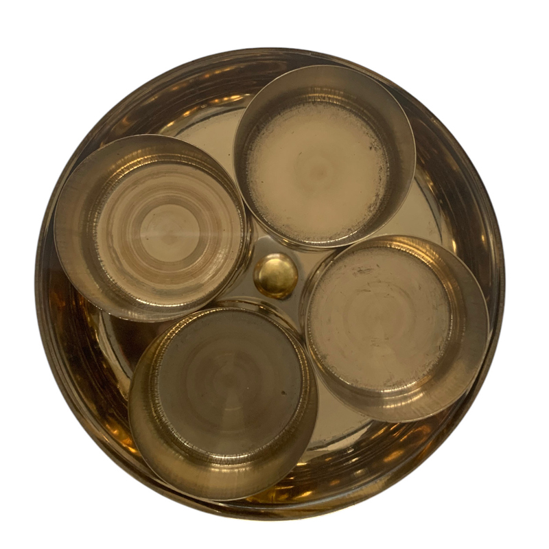 Brass Haldi Box with Inner Fiber Lid - Agroshoppy