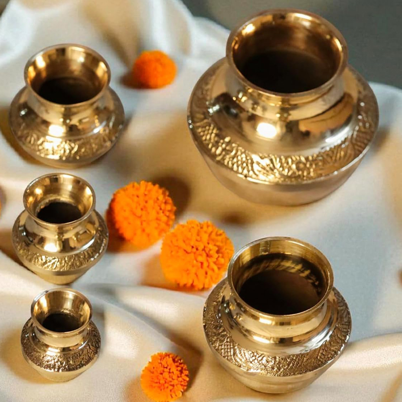 Brass Kubera Kudam | Gubera Panai Set with Plate