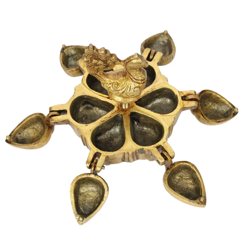 Antique Brass Peacock 6 Compartment Haldi Box Features