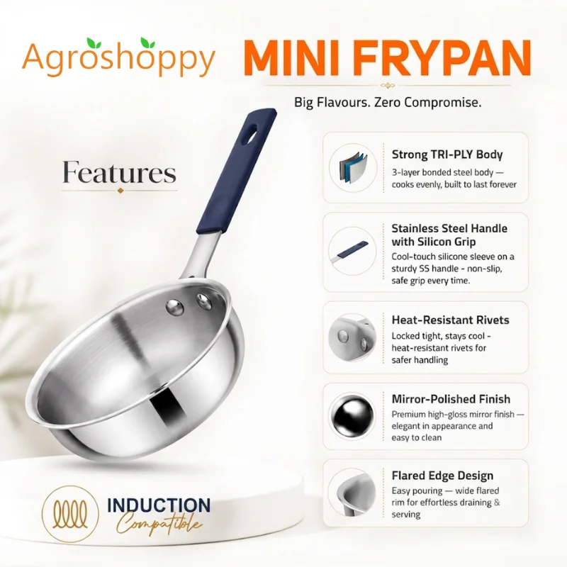 Triply Biryani Pot with Lid 24 CM - Agroshoppy