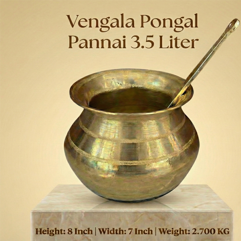 Vengala Pongal Pannai | Bronze Pongal Pot With Ladle Heavy-Gauge