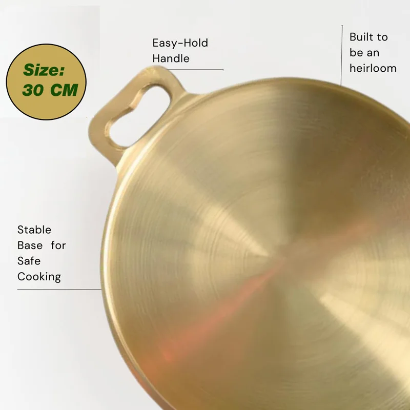 Premium Bronze Dosa Tawa 12 Inch – Handmade Natural Non-Stick Cookware
