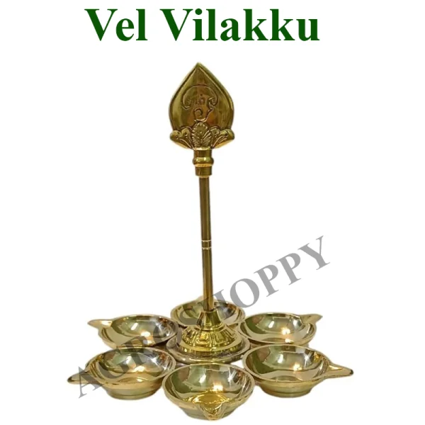 Velavan Vilakku Antique | Arumugam Vilakku 6 Inch Height - Agroshoppy