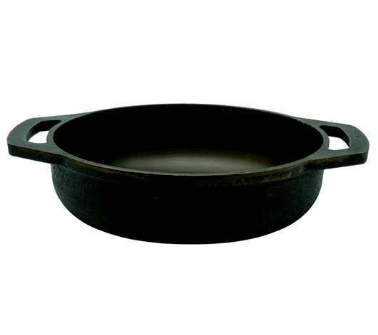 Cast Iron Flat Base Kadai 9 Inch