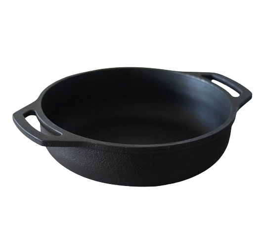 Cast Iron Flat Base Kadai 9 Inch