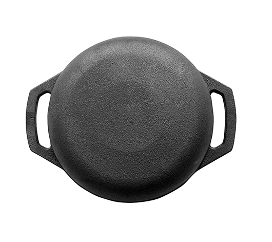 Cast Iron Flat Base Kadai 9 Inch