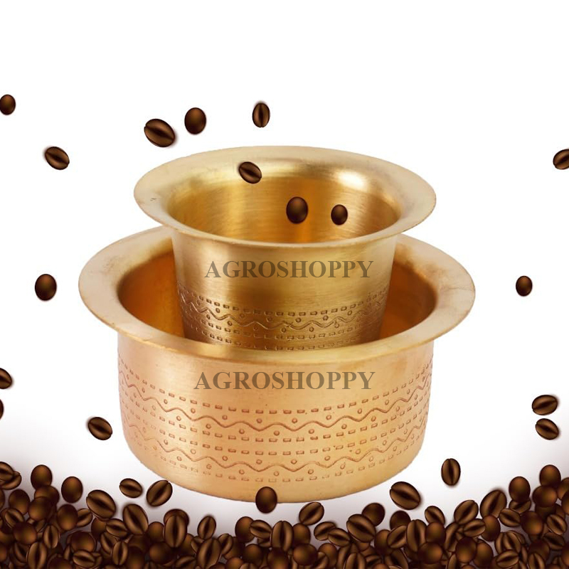 Traditional Brass Special Etching Dabara Set of 6 - Agroshoppy