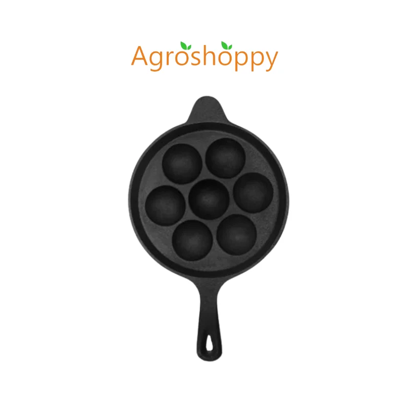 Cast Iron Paniyaram Kal Long Handled with 7 Pits | Agroshoppy